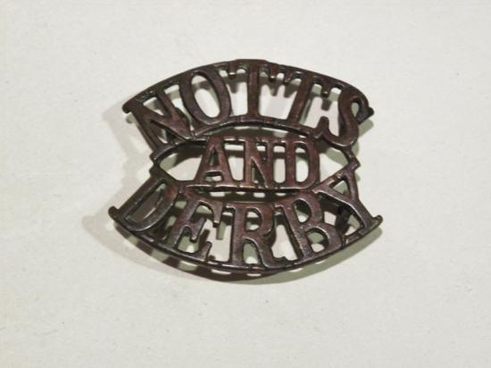 WW1 Notts & Derby Shoulder Title.