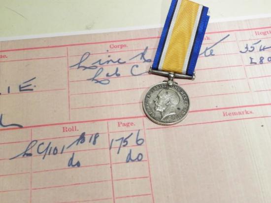 WW1British War Medal – Pte Wylie Lincolnshire Reg