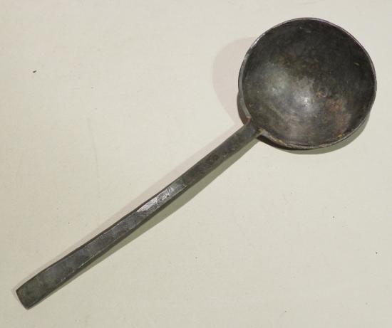 Early Victorian Military Marked Pewter Soldiers Spoon