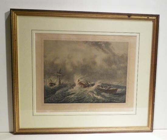 19th C Hand Coloured Print – Lifeboat.