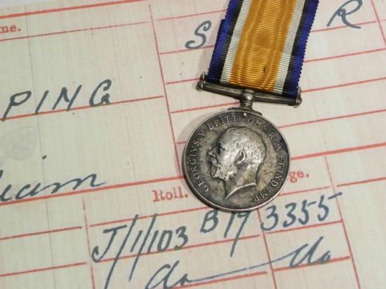 WW1 British War Medal to Topping South Lancashire Reg