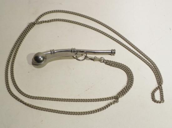 Good Vintage Naval Bosun’s Call Pipe or Whistle on Chain