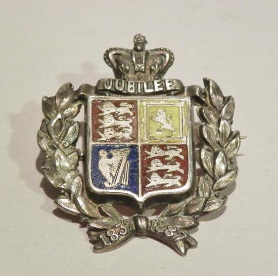 Victorian Sterling Silver & Enamel Jubilee Badge