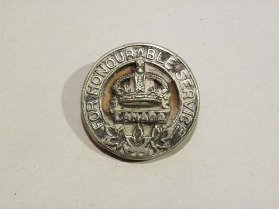 WW1 Canadian For Honourable Service Silver Badge