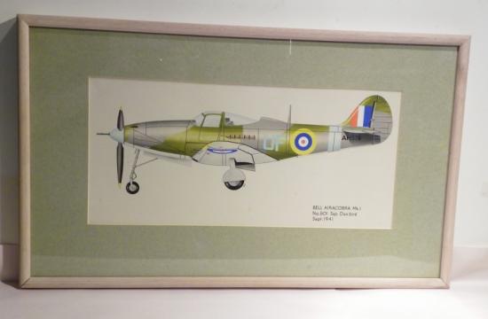 Superb Watercolour of Bell Airacobra Mk1 by W. F. Hepworth.