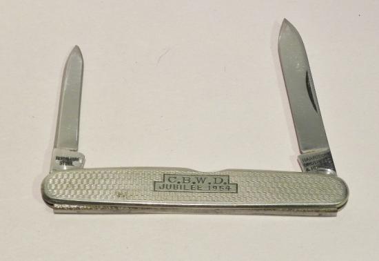 Vintage White Metal Double Bladed Commemorative Penknife