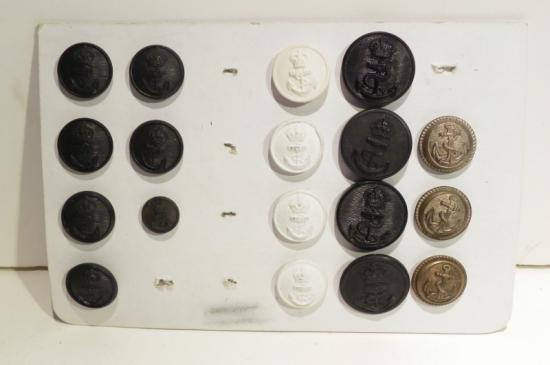 Selection of WW2 Era Mixed Material Navy Buttons