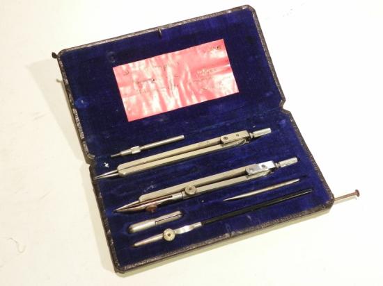 Cased Vintage Six Piece Technical Drawing Set