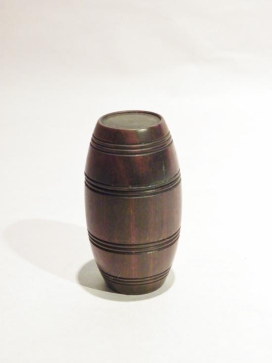 Lovely Antique Miniature Carved Treen Barrel