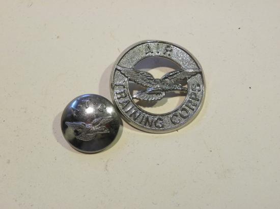 A2z Military Collectables Air Training Corps Badge And Button Set