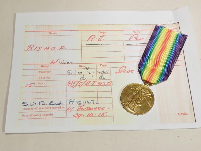 WW1 Victory Medal to Bishop Royal Engineers.