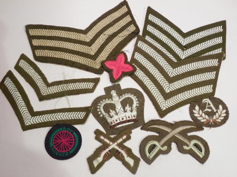 Good large Dealer Lot of Mixed Cloth Patches Inc Sergeants Stripes 12