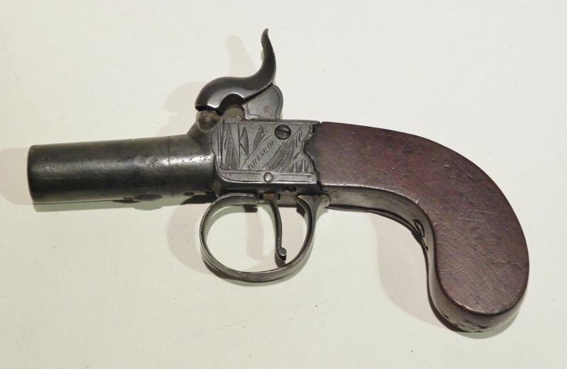 19th Century Percussion Pocket Pistol by Briscoe of London.