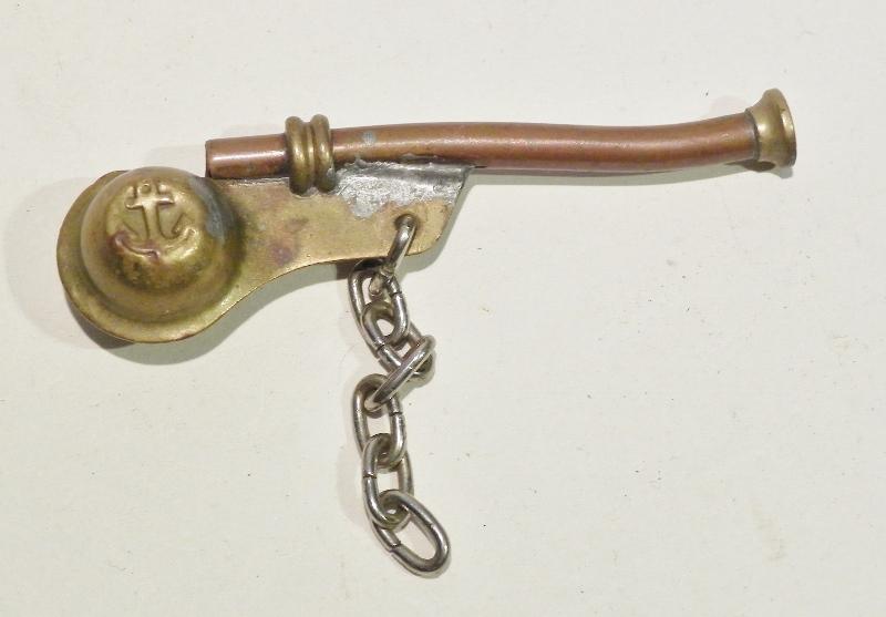 Small Vintage Brass and Copper Bossun’s Whistle