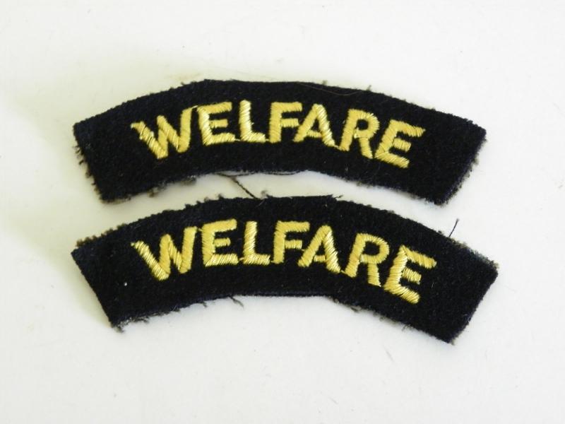 WW2 Era Civil Defence Welfare Shoulder Titles.