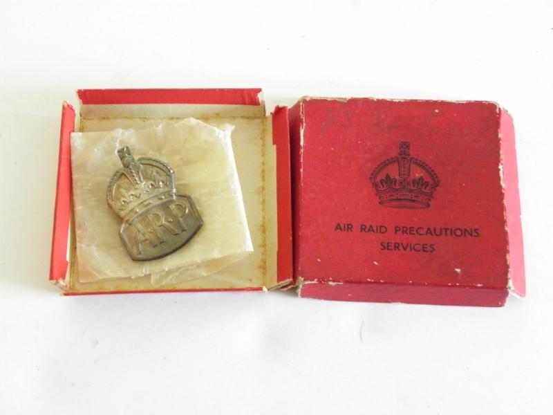 WW2 Hallmarked Silver ARP Badge in Box of Issue