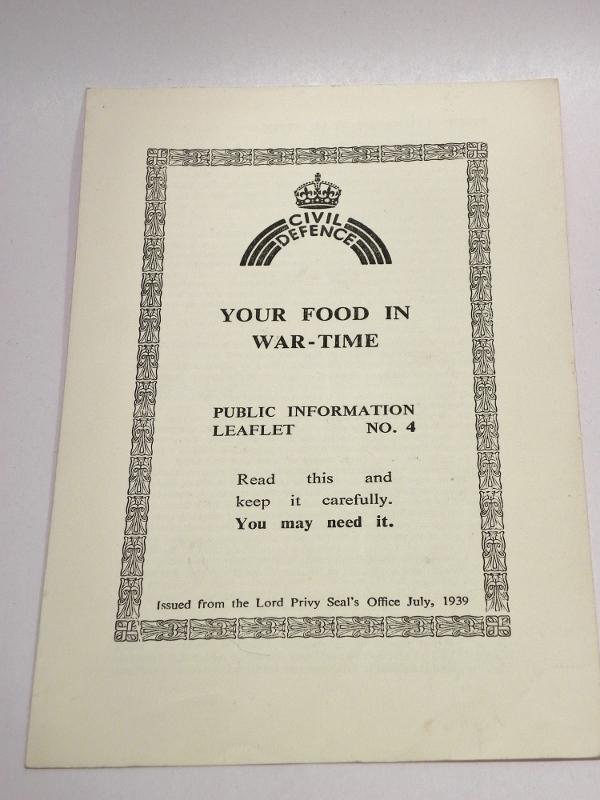 Scarce Original WW2 Civil Defence 1939 Information Leaflet – Food