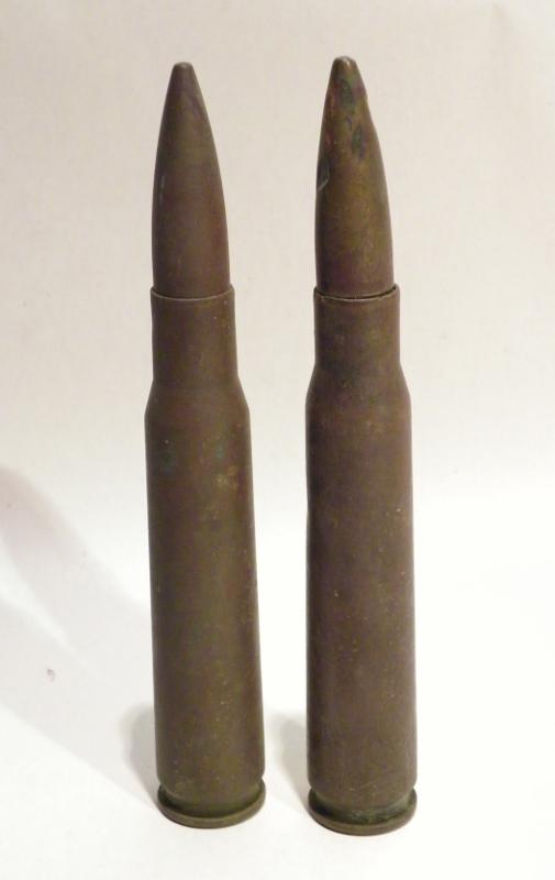 Two WW2 United States .50 Calibre Browning Machine Gun Cartridge