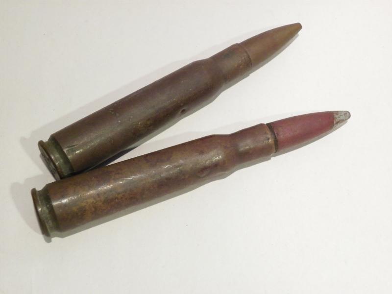 Two WW2 United States .50 Calibre Browning Machine Gun Cartridge