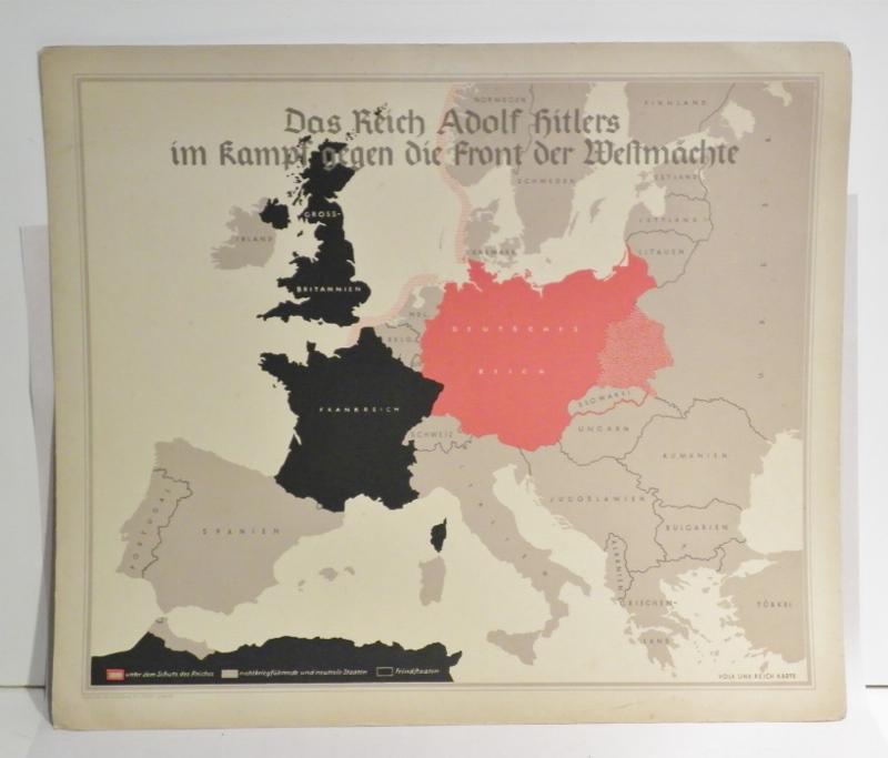 Rare WW2 German Hitler Youth Training & Information Map