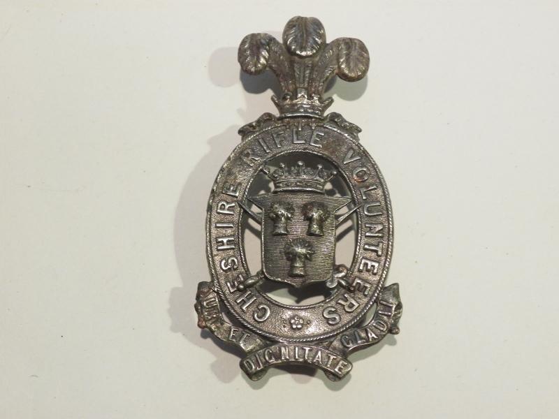 Scarce Cheshire Rifle Volunteers Shoulder Belt Plate.