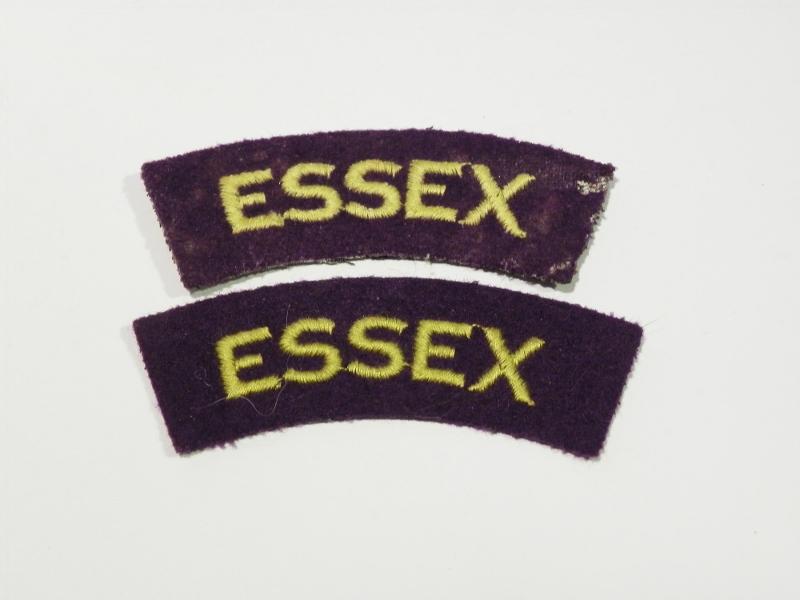 Pair Post War Essex Regiment Shoulder Titles.