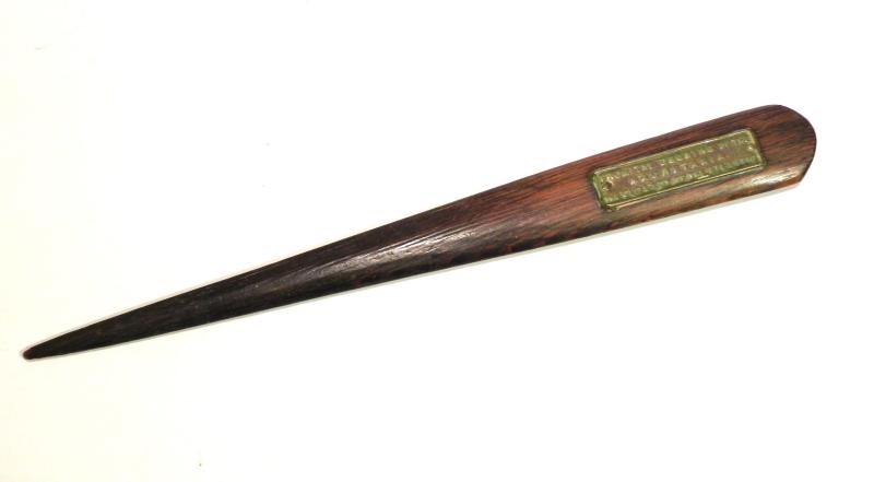 RMS Mauretania The Old Lady of the Atlantic Teak Letter Opener