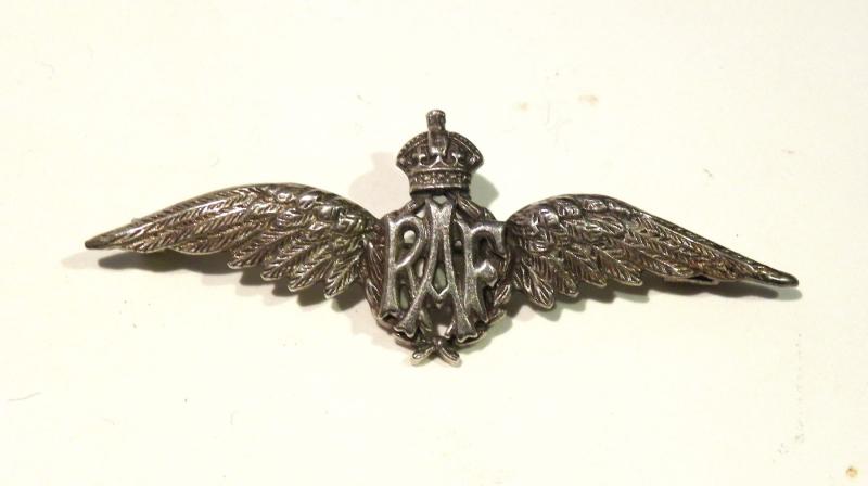 WW2 Era Sterling Silver RAF Sweetheart Brooch