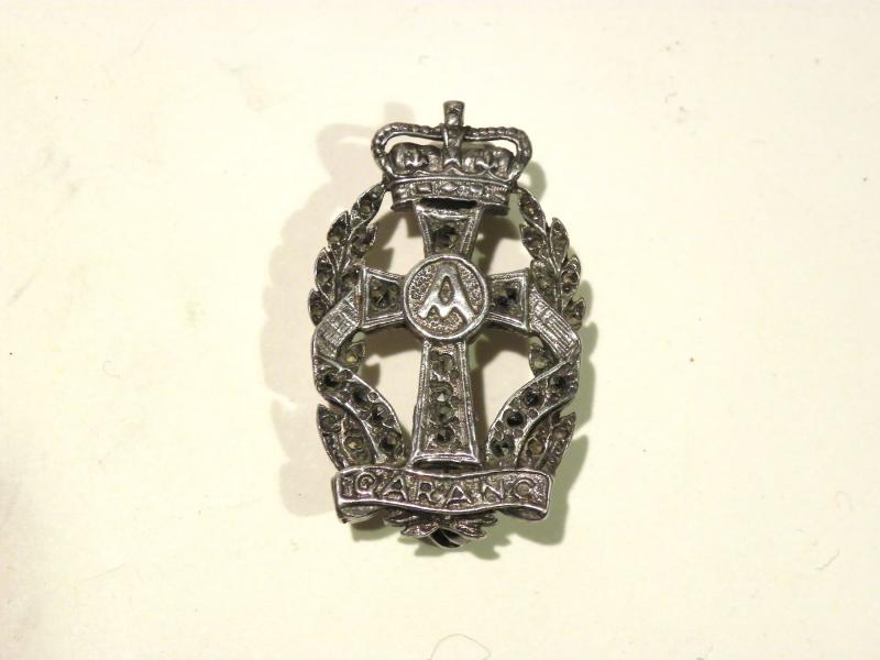 Scarce Queen Alexandra’s Royal Army Nursing Corps Marcasite Set Brooch