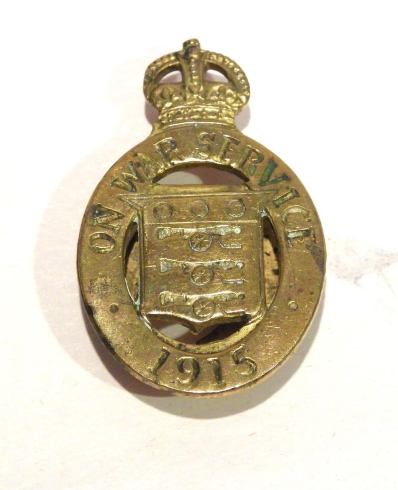 WW1 ‘On War Service’ Brass Button Badge 1915 – Gaunt