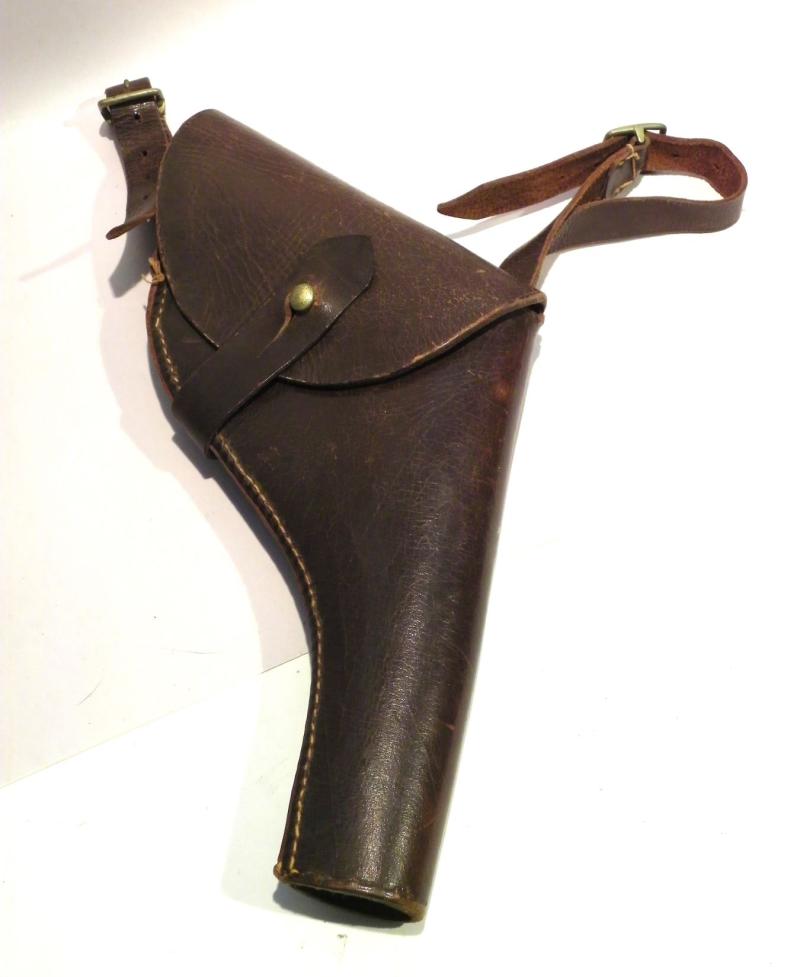 WW1 Era Brown Leather Pistol Holster.