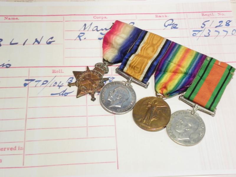 1914/15 Star Trio to Sterling 7th Manchester Regiment.