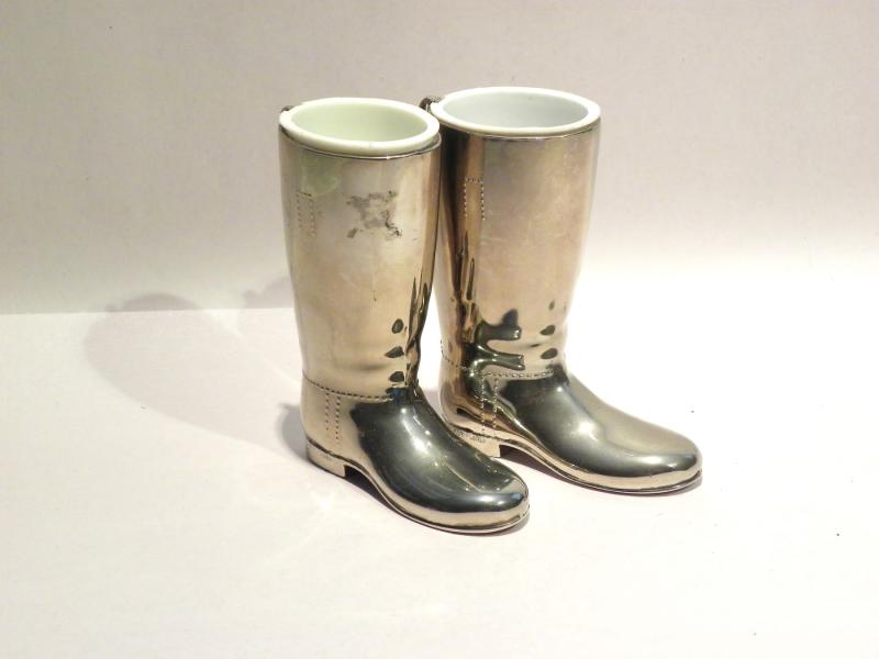 Pair of Vintage Grenadier Silver Plated Riding Boot Shot Measures