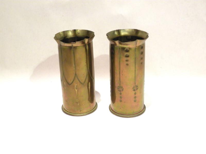 Two WW1 Era Vickers Son & Maxim Pom Pom Trench Art Shell Cases