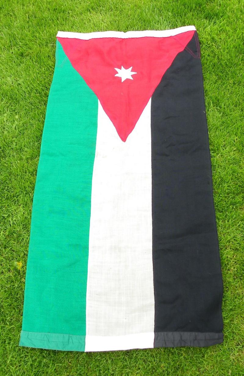 Vintage Dated 1953 Linen Sewn Section Flag of Jordan