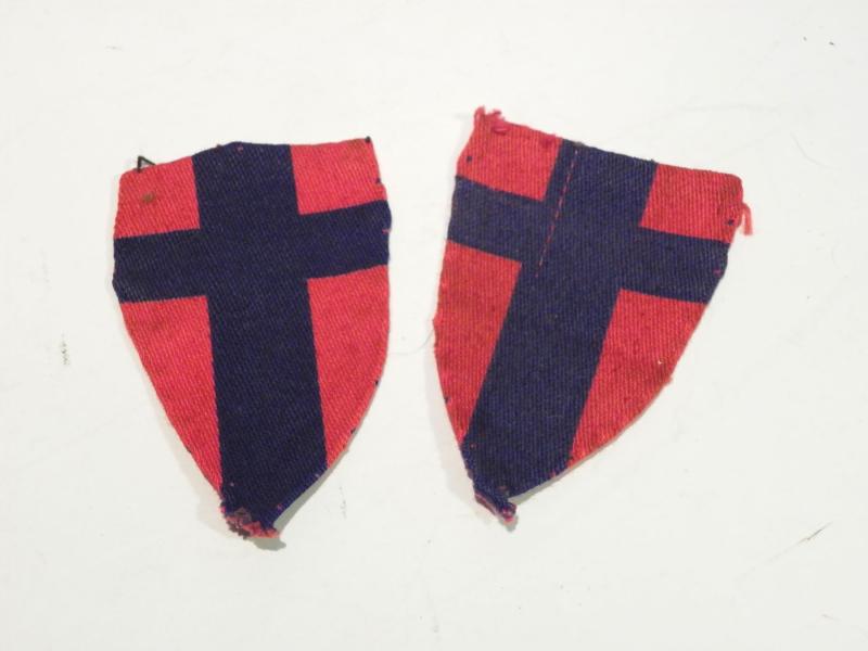 Pair WW2 21st Army Group Cloth Patches.