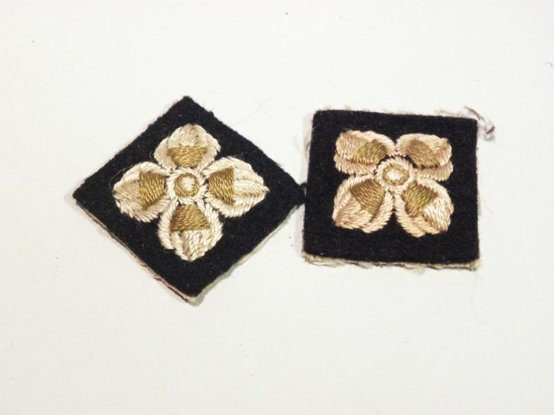 Pair WW2 Officers Cloth Pips ACD.