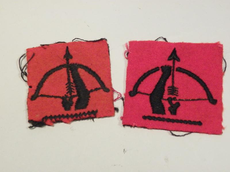 Pair WW2 1st Pattern Anti-Aircraft Cloth Patches.