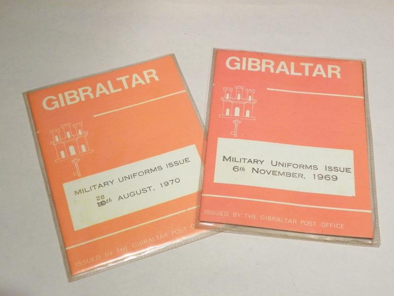 Two Vintage Gibraltar Issue Military Uniforms Stamps 1969/70