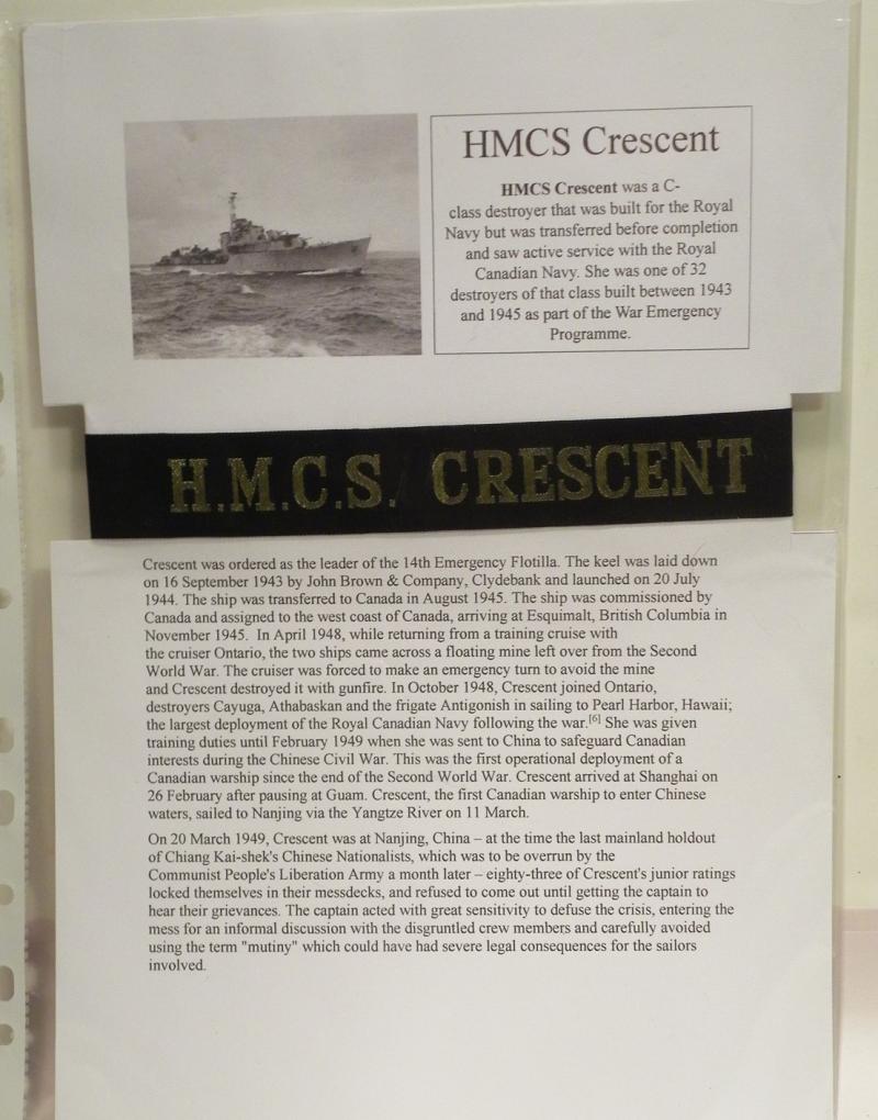 Vintage HMS Crescent Cap Tally