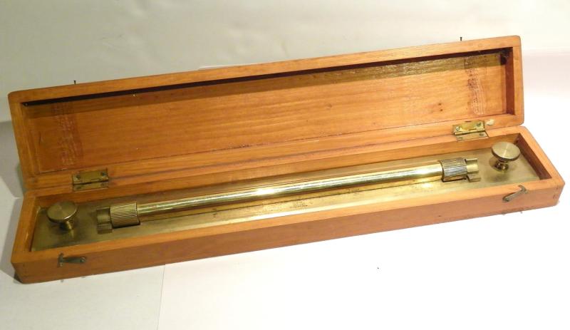 Vintage Cased large Cartographers Rolling Brass Rule UWW Birmingham