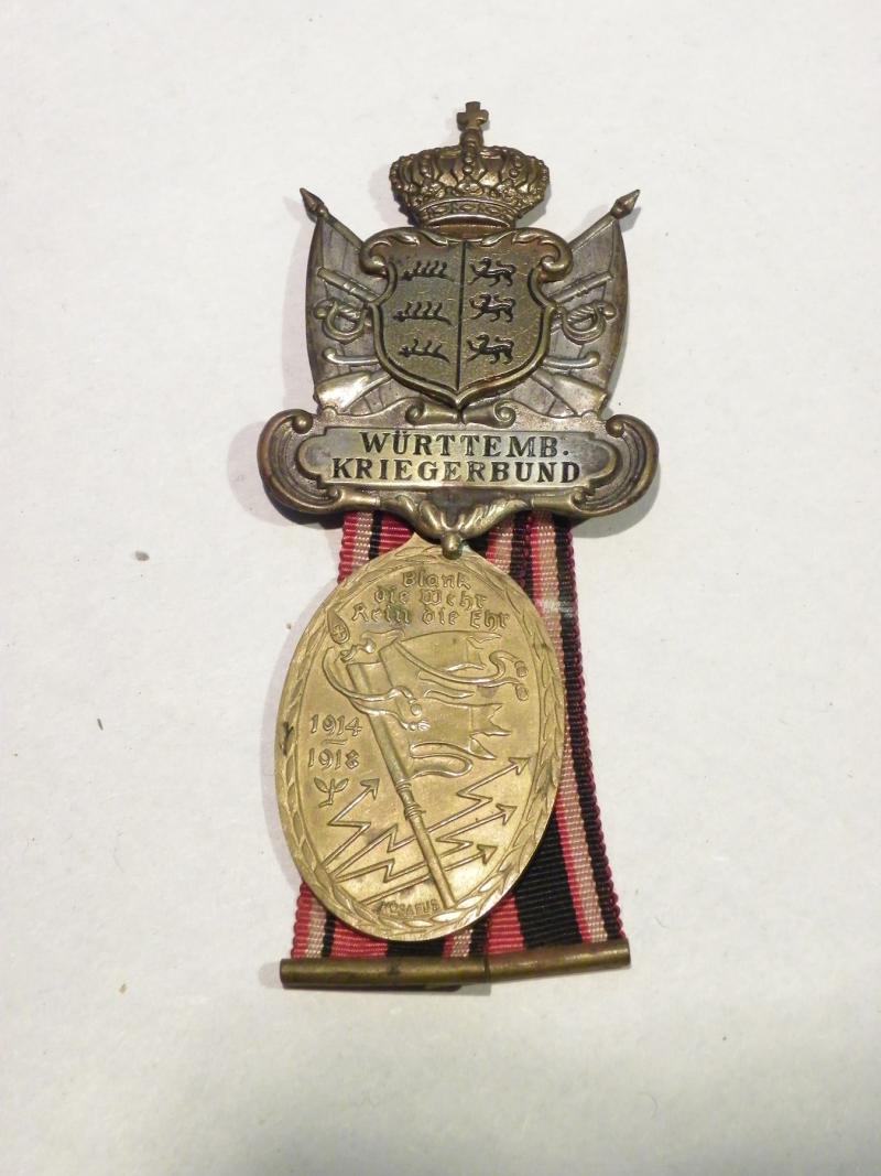 WW1 German Veterans Medal & Ribbon Wurttemberg Kriegerbund.