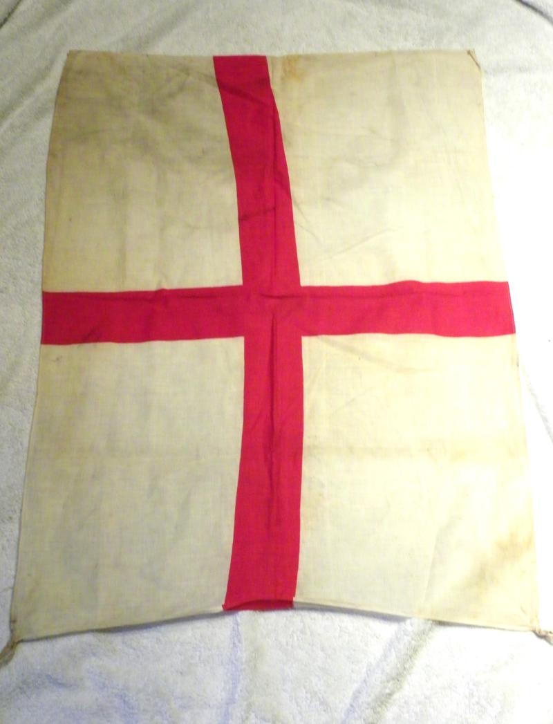 Vintage Printed Saint George Linen Flag