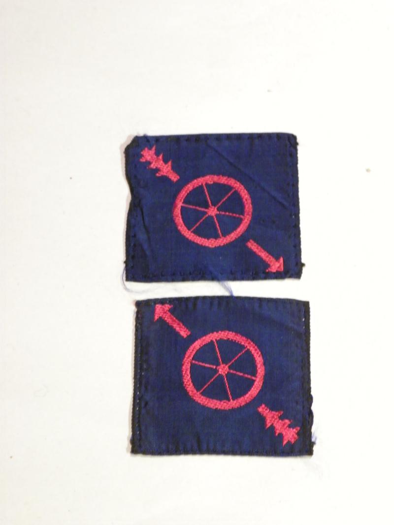 Pair Post WW2 5th Army Group RA Cloth Patches.