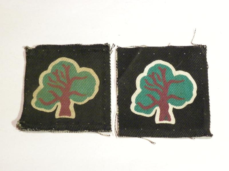 Pair WW2 46th Infantry Division Cloth Badges.