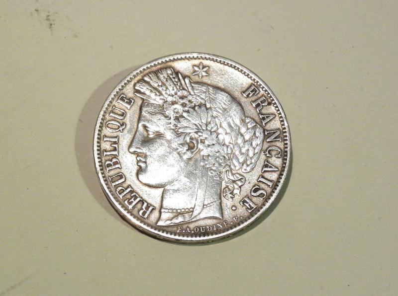 1849 French Silver 5 Francs.