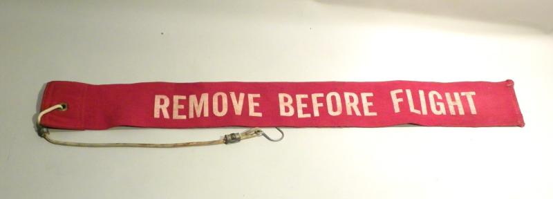 Vintage USA Military Printed Cloth Remove Before Flight Banner