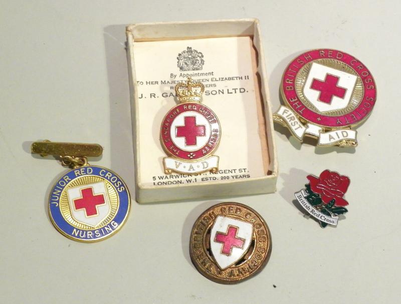 QEII 1950’s Era V.A.D Singapore Red Cross Badge Etc