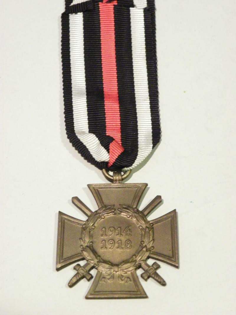 WW1 Veterans Honour Cross with Swords. Maker Marked