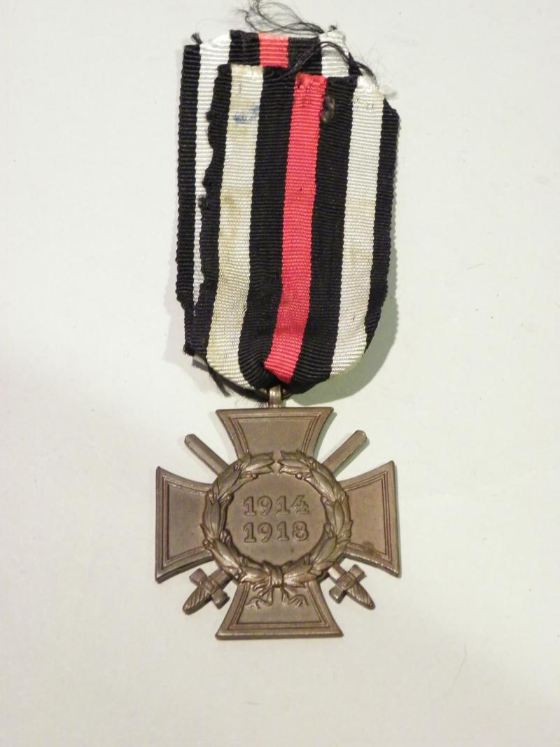 WW1 Veterans Honour Cross with Swords. Maker Marked